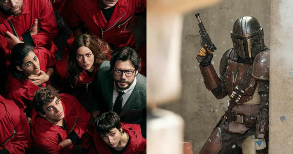 La Casa de Papel (Netflix) et The Mandalorian (Disney+)