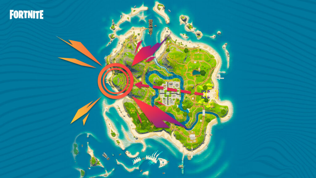 Lieu où se trouve le grand écran de Fortnite // Source : Epic Games