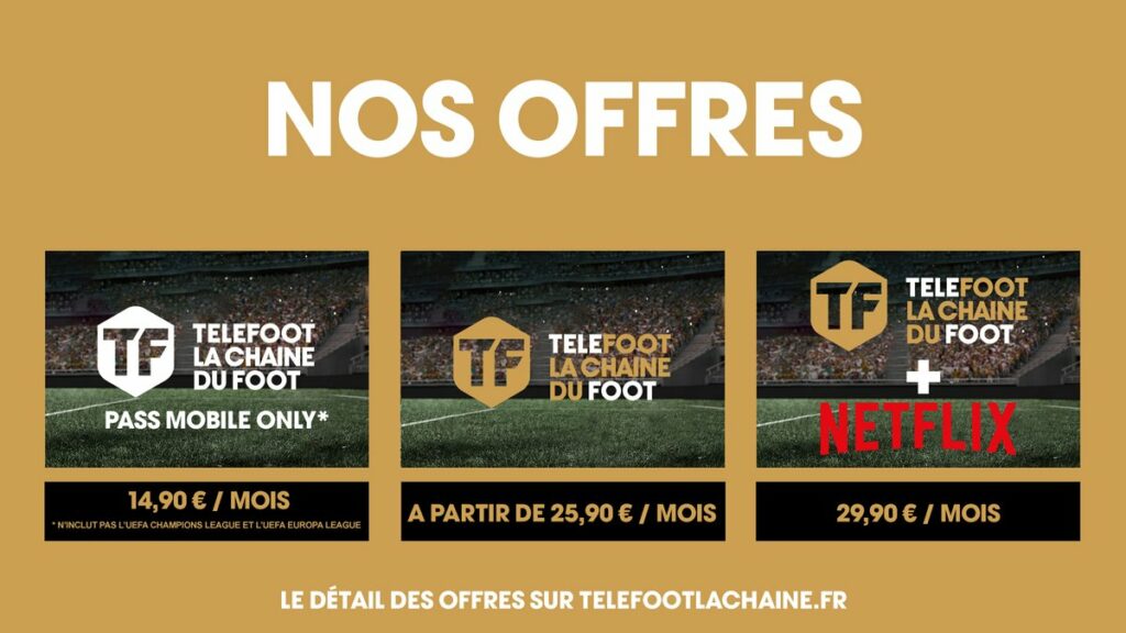 Tarifs de la chaîne Téléfoot // Source : Téléfoot