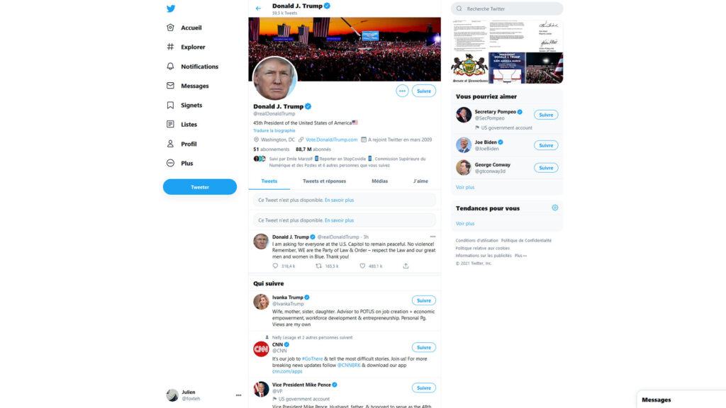 trump twitter 6 janvier