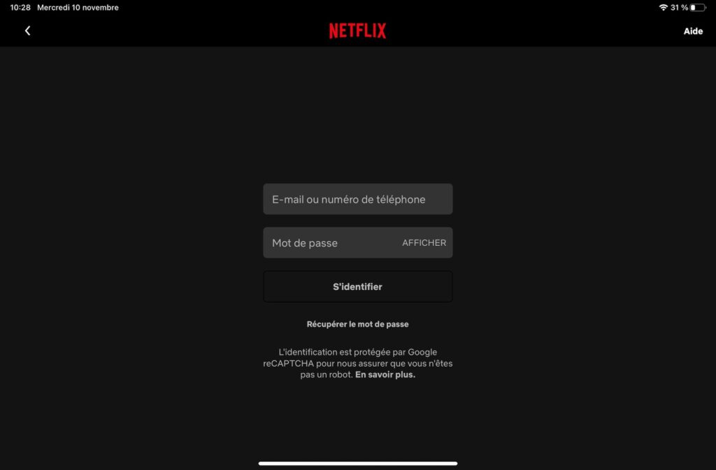 S'abonner à Netflix via iOS // Source : Capture d'écran