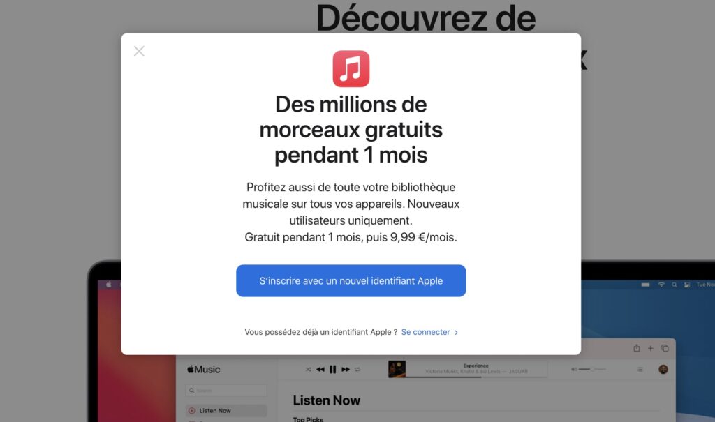 Apple Music période d'essai