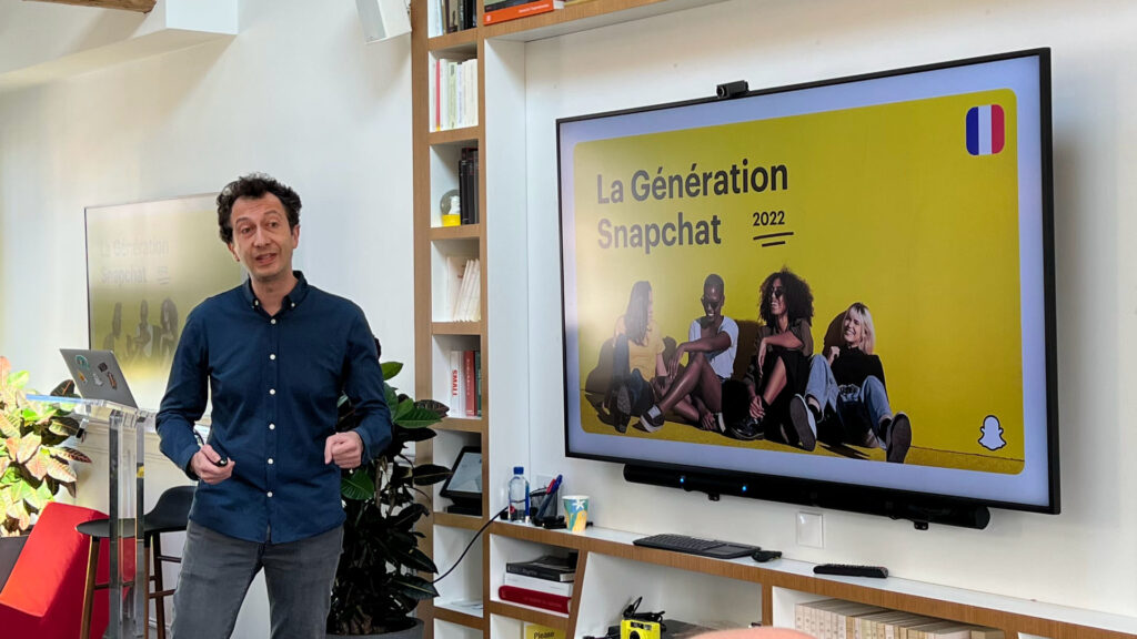 David Sourenian, Head of Marketing Science Europe, lors de la présentation de Snapchat France. // Source : Numerama