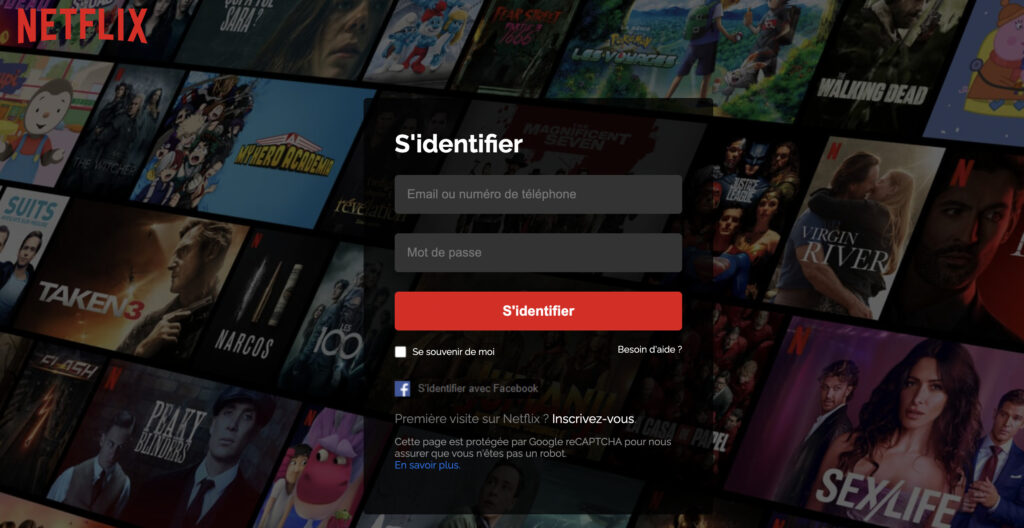 Le site reproduit parfaitement l'esthétique de Netflix. // Source : Numerama