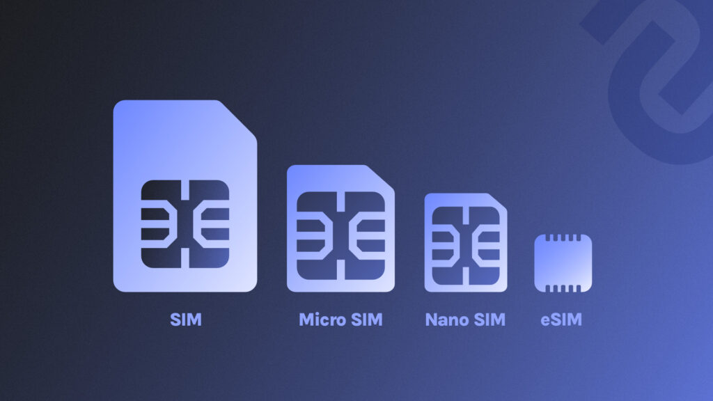 Les différentes cartes SIM, dont l'eSIM. // Source : Adèle Foehrenbacher pour Numerama