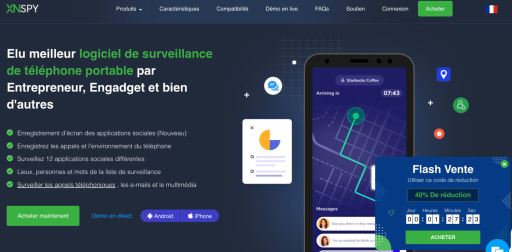 Preuve du développement de Xnspy, le service est désormais disponible en français. // Source : Numerama