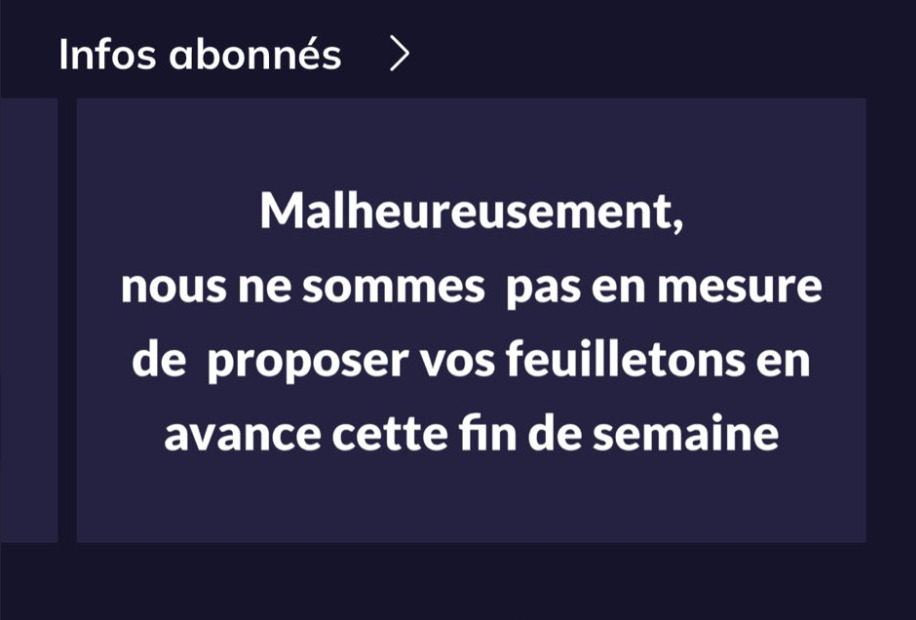 Le message en page d'accueil de Salto. // Source : Salto