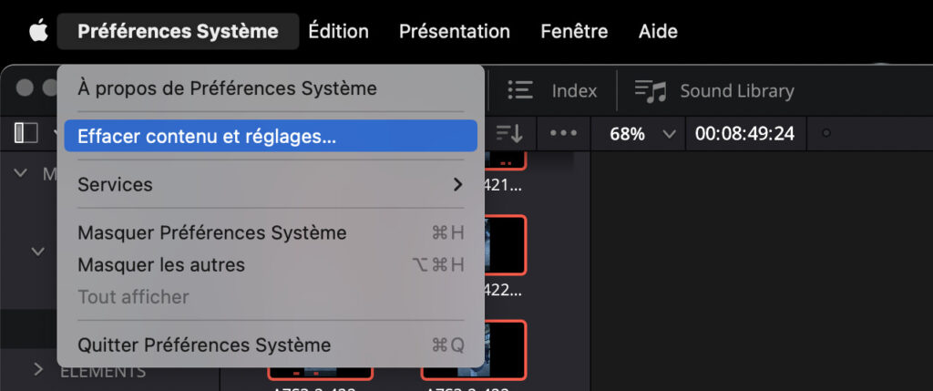 Le réglage "Transférer ou réinitialiser" sur macOS Monterey. // Source : Numerama