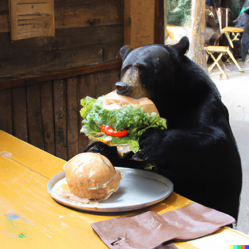 Il est bon le burger ? // Source : Généré par DALL-E