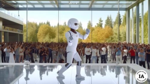 Un robot à l'Apple Park // Source : Numerama avec Midjourney