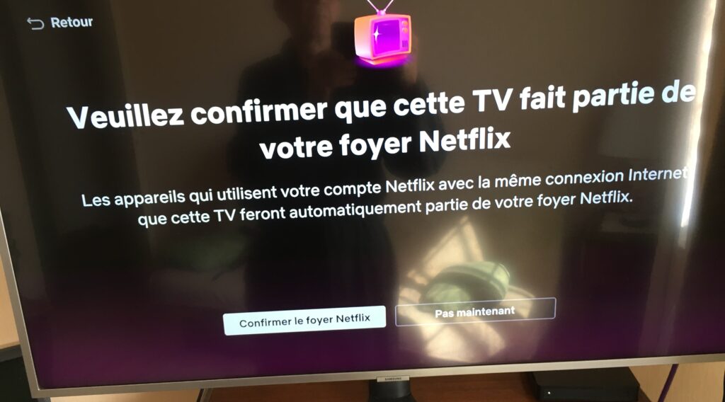 Un exemple de message Netflix contre le partage de compte.