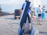 Cloud en Segway dans Final Fantasy VII Rebirth // Source : Capture YouTube