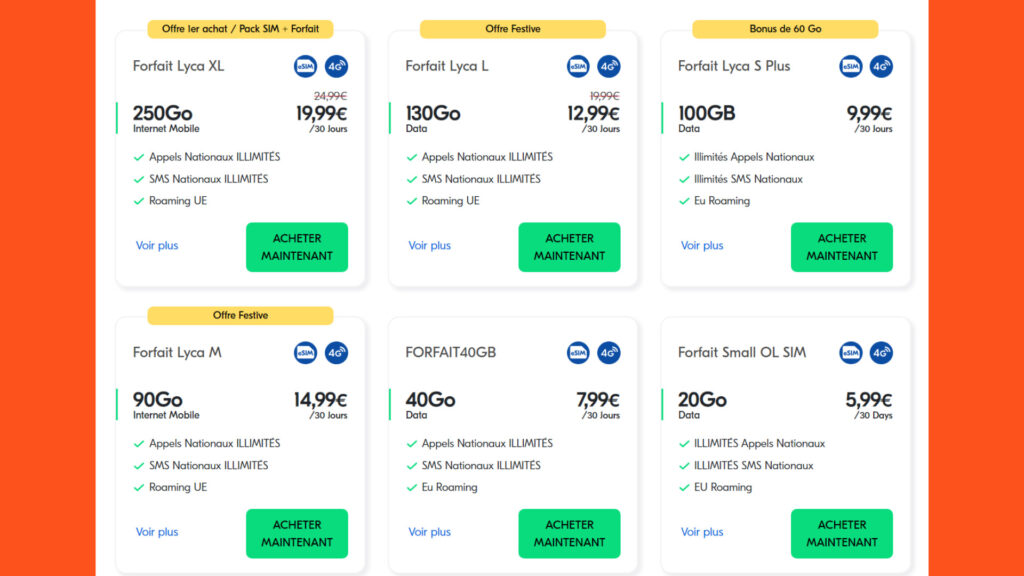 LycaMobile dispose d'autres forfaits // Source : LycaMobile