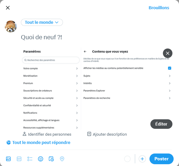 ou masquer twitter