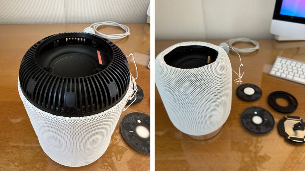 Mon HomePod en pleine opération de la dernière chance // Source : Donovan de Céladonie, réutilisation autorisée