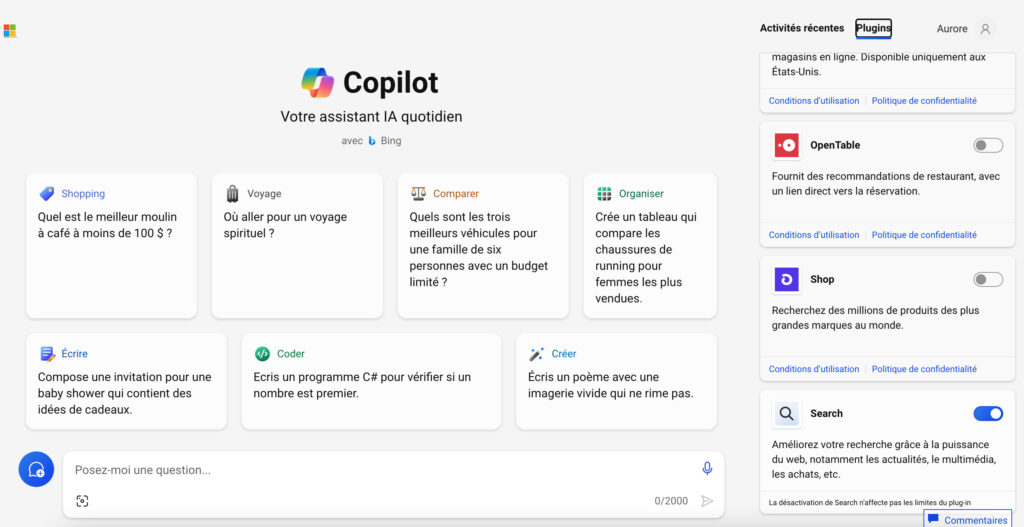 Pour l'instant, Suno n'est pas encore disponible en France sur Microsoft Copilot // Source : Capture d'écran Numerama