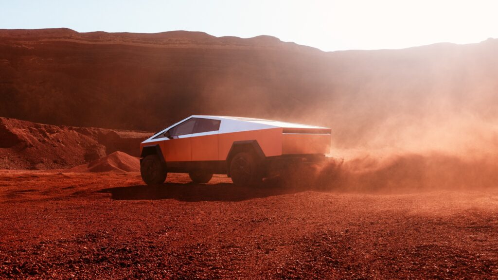 Le Tesla Cybertruck en off-road // Source : Tesla