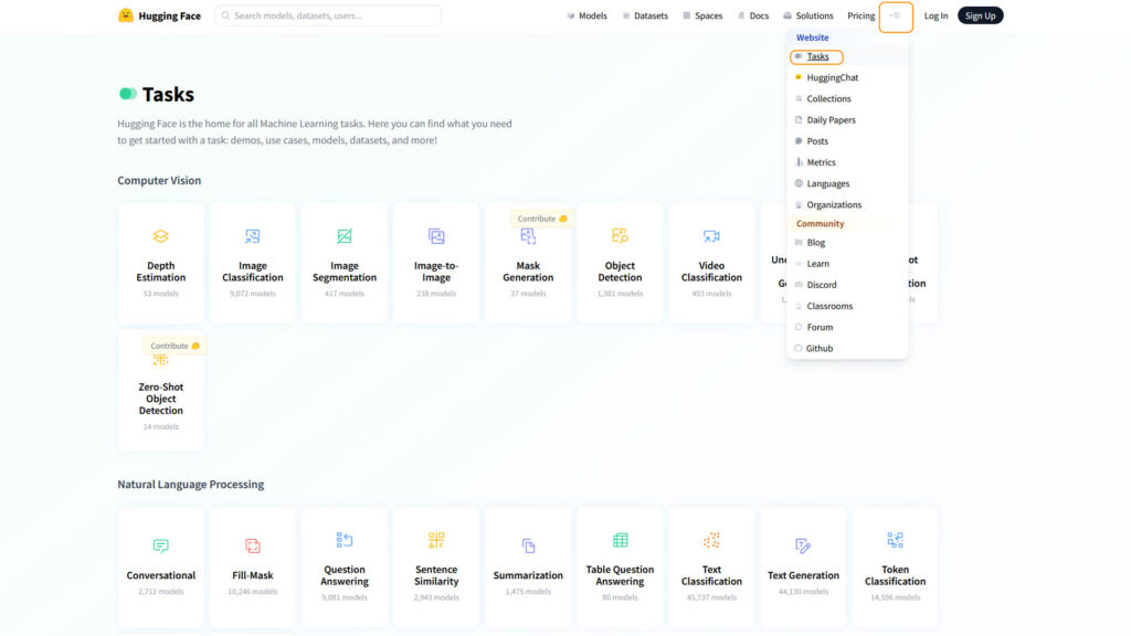 Hugging Face Tasks