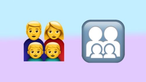 Les anciens et nouveaux emoji famille. // Source : Numerama