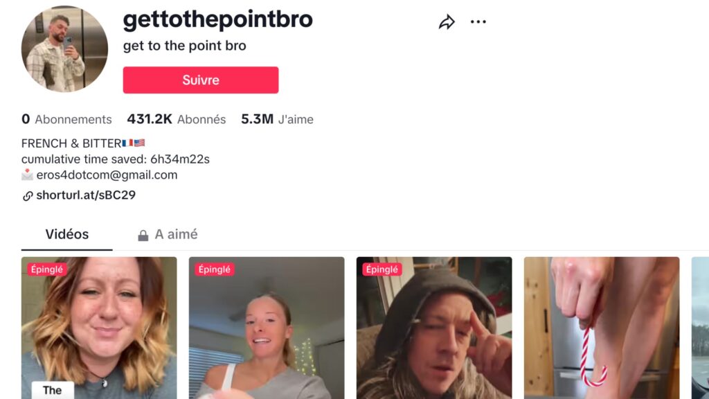 Le compte GetToThePointBro // Source : Capture d'écran Numerama