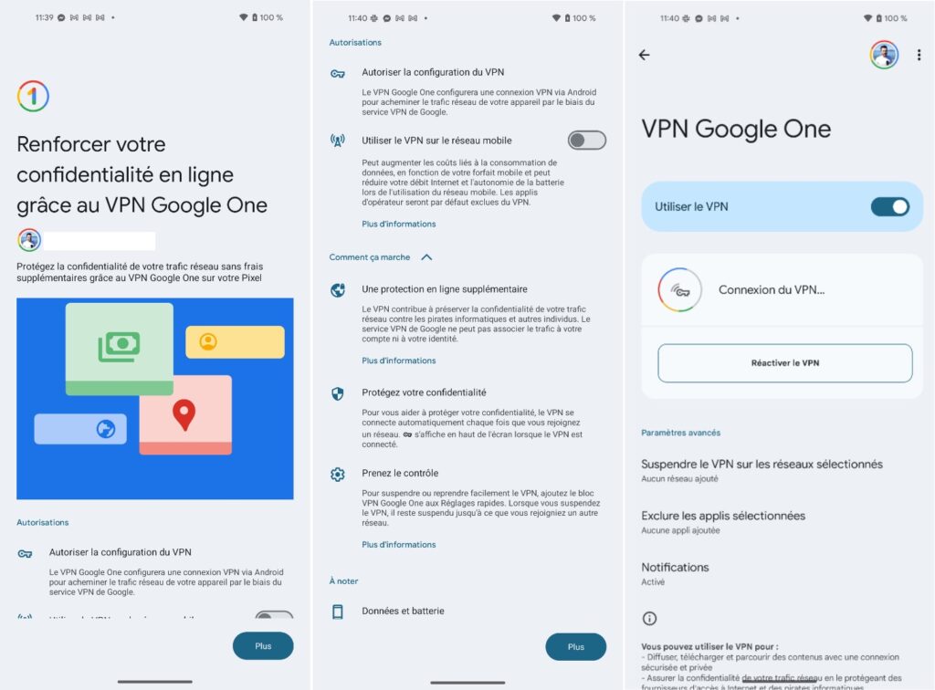 Le VPN Google One est caché dans les réglages d'Android.