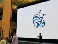 L'écran géant de la keynote Apple du 7 mai. // Source : Numerama