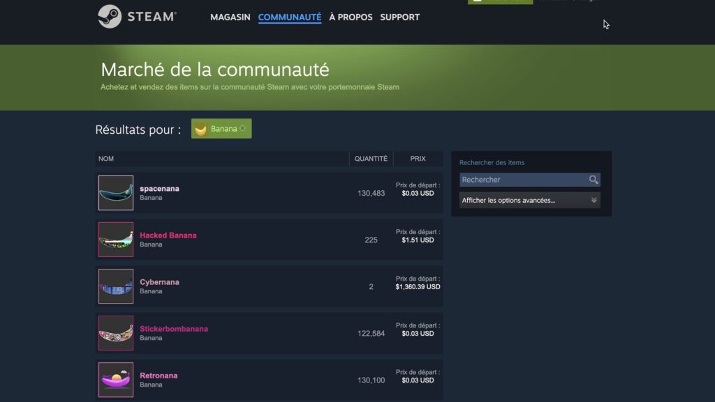 Le jeu Banana qui affole les compteurs sur Steam // Source : Steam Banana