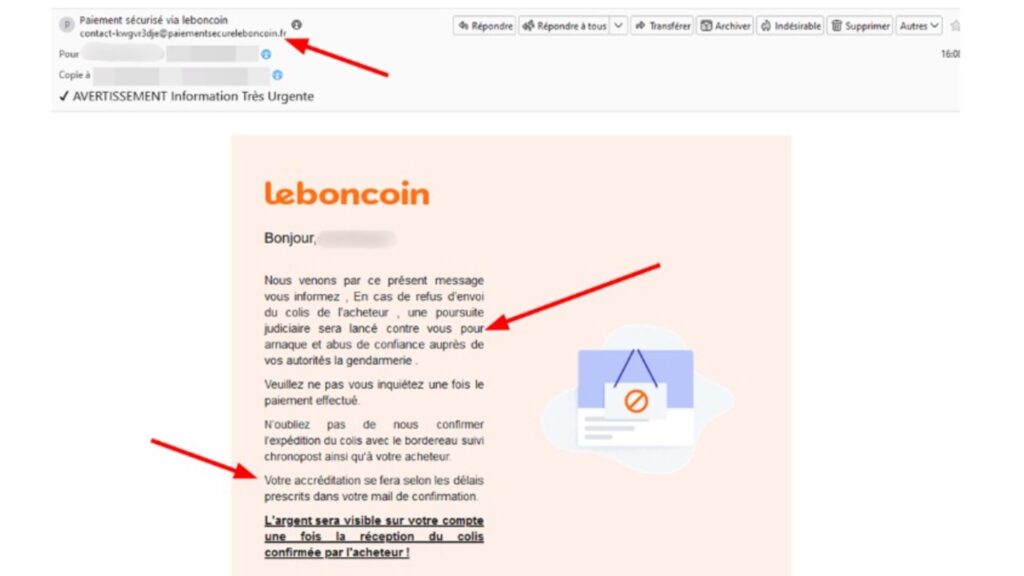 Un second mail met la pression sur le vendeur pour envoyer le colis. // Source : Julien « Kermit » Metayer