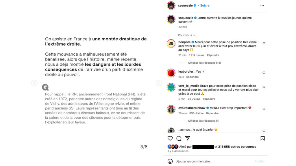 Le message de Squeezie. // Source : Capture d'écran