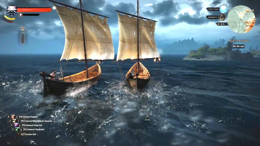 Courses de bateaux dans The Witcher 3 // Source : Nexus Mods