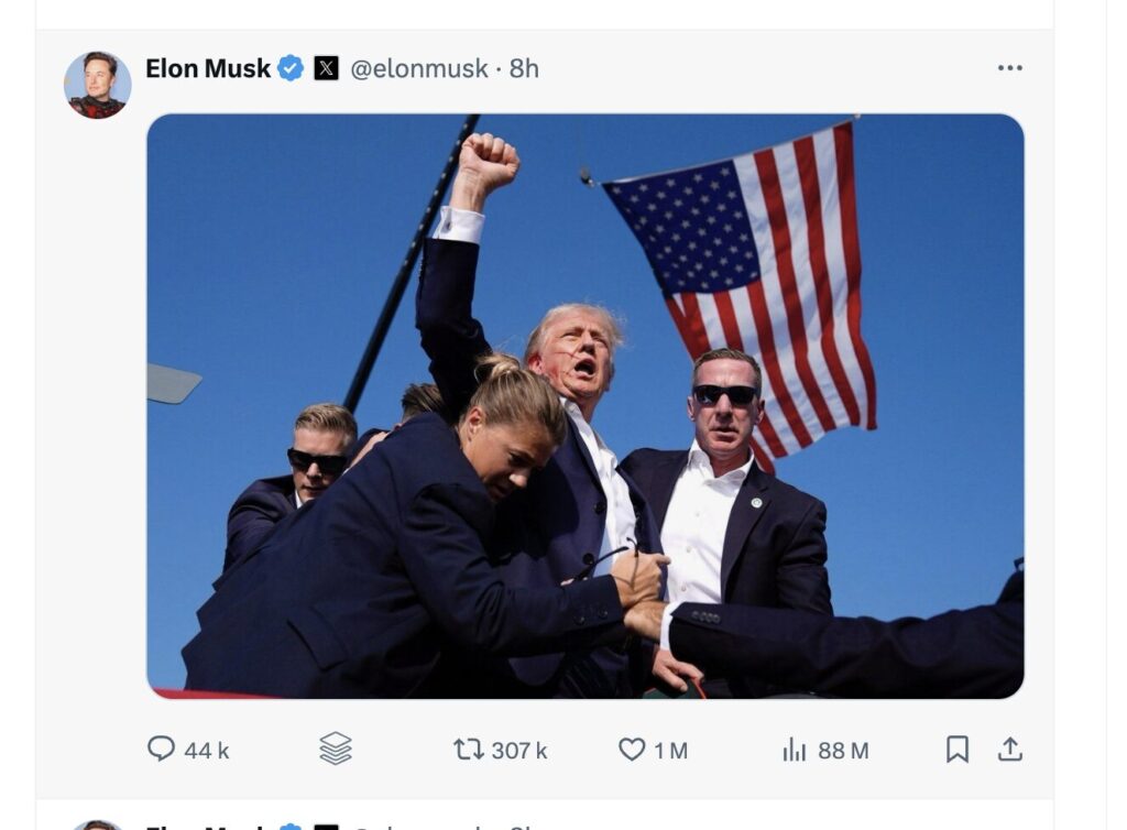 Musk partage une photo iconique sur X