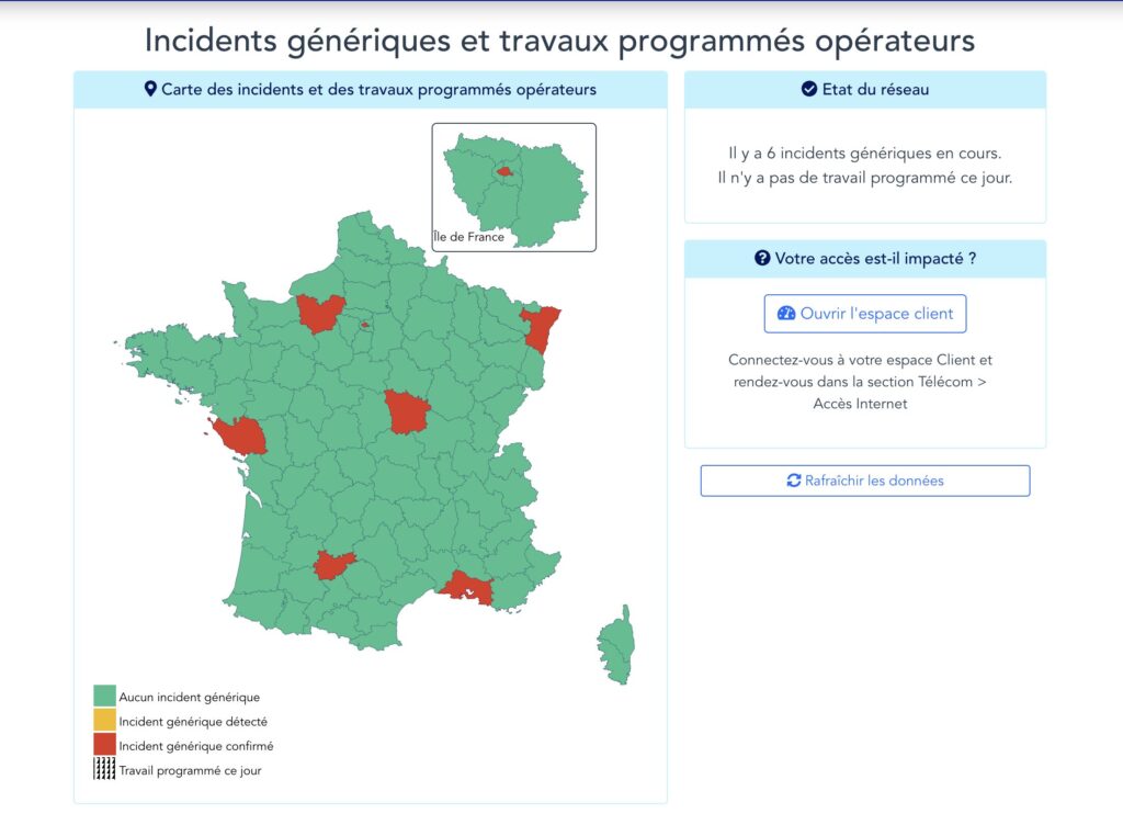 Les incidents constatés par OVH sur son infrastructure // Source : OVH