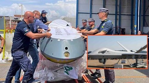 Le drone chinois saisi par les douanes italiennes. // Source : Guardia di Finanza