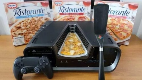 Devkit PS5 x Pizza // Source : Twitter