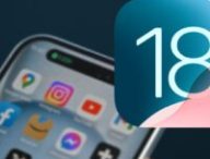 Le logo d'iOS 18 avec un iPhone 15. // Source : Numerama