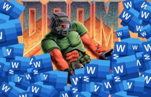 « Doom » s'invite jusque dans Word // Source : Montage Numerama