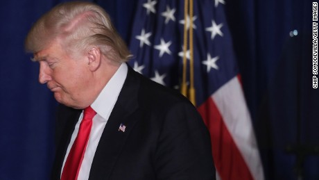 WASHINGTON, DC - APRIL 27:  Republican presidential candidate Donald Trump leaves the stage after delivering a speech about his vision for foreign policy at the Mayflower Hotel April 27, 2016 in Washington, DC. A real estate billionaire and reality television star, Trump beat his GOP challengers by double digits in Tuesday&#39;s presidential primaries in Pennsylvania, Maryland, Deleware, Rhode Island and Connecticut. &quot;I consider myself the presumptive nominee, absolutely,&quot; Trump told supporters at the Trump Tower following yesterday&#39;s wins.  (Photo by Chip Somodevilla/Getty Images)