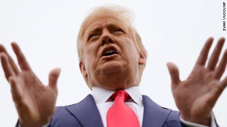 President Donald Trump speaks to the media before boarding Air Force One for a trip to Kenosha, Wis., Tuesday, Sept. 1, 2020, in Andrews Air Force Base, Md.