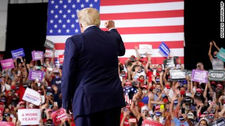 President Donald Trump arrives to speak at a rally at Xtreme Manufacturing, Sunday, Sept. 13, 2020, in Henderson, Nevada.