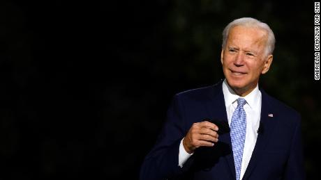 Democratic presidential nominee Joe Biden speaks at the CNN Presidential Town Hall in Scranton, Pennsylvania, on Thursday, September 17, 2020. (Gabriella Demczuk for CNN)
