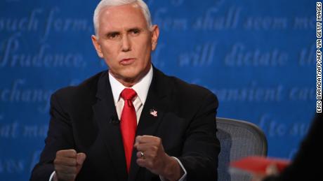 US Vice President Mike Pence speaks during the vice presidential debate in Kingsbury Hall at the University of Utah on October 7, 2020, in Salt Lake City, Utah. (Photo by Eric BARADAT / AFP) (Photo by ERIC BARADAT/AFP via Getty Images)