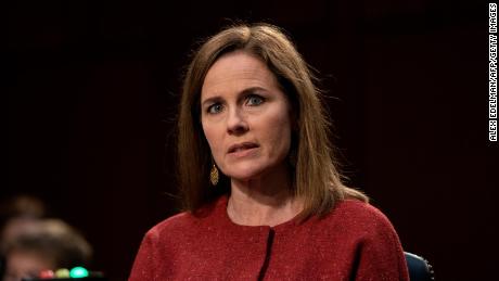 Supreme Court nominee Judge Amy Coney Barrett speaks during her confirmation hearing before the Senate Judiciary Committee on Capitol Hill in Washington, DC, on October 13, 2020.