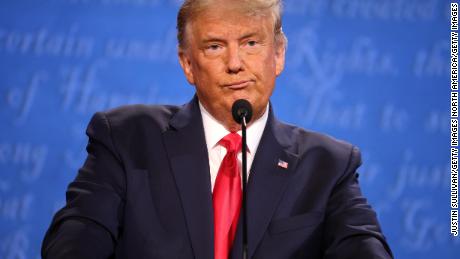 NASHVILLE, TENNESSEE - OCTOBER 22: U.S. President Donald Trump participates in the final presidential debate against Democratic presidential nominee Joe Biden at Belmont University on October 22, 2020 in Nashville, Tennessee. This is the last debate between the two candidates before the election on November 3. (Photo by Justin Sullivan/Getty Images)