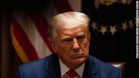 WASHINGTON, DC - JULY 31:  U.S. President Donald Trump listens during a meeting with members of the National Association of Police Organizations Leadership in the Cabinet Room of the White House July 31, 2020 in Washington, DC.  (Photo by Anna Moneymaker-Pool/Getty Images)