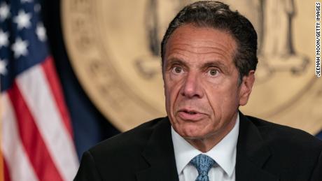 NEW YORK, NY - JULY 23: New York Gov. Andrew Cuomo speaks during the daily media briefing at the Office of the Governor of the State of New York on July 23, 2020 in New York City. The Governor said the state liquor authority has suspended 27 bar and restaurant alcohol licenses for violations of social distancing rules as public officials try to keep the coronavirus outbreak under control. (Photo by Jeenah Moon/Getty Images)