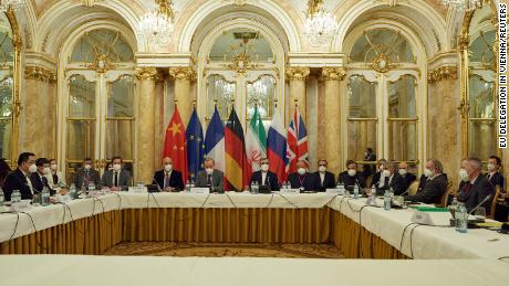 Deputy Secretary General of the European External Action Service (EEAS) Enrique Mora and Iran&#39;s chief nuclear negotiator Ali Bagheri Kani wait for the start of a meeting of the JCPOA Joint Commission in Vienna, Austria November 29, 2021.