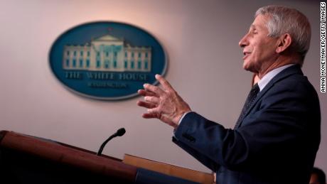 WASHINGTON, DC - DECEMBER 01: Dr. Anthony Fauci, Director of the National Institute of Allergy and Infectious Diseases and the Chief Medical Advisor to the President, gestures as he answers a question from a reporter after giving an update on the Omicron COVID-19 variant during the daily press briefing at the White House on December 01, 2021 in Washington, DC. The first case of the omicron variant in the United States has been confirmed today in California. (Photo by Anna Moneymaker/Getty Images)