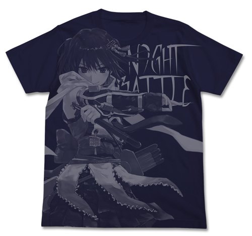 艦隊これくしょん -艦これ- 川内改二 オールプリントTシャツ ネイビー Lサイズ