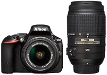 Nikon デジタル一眼レフカメラ D5500 ダブルズームキット ブラック  2416万画素 3.2型液晶 タッチパネルD5500WZBK