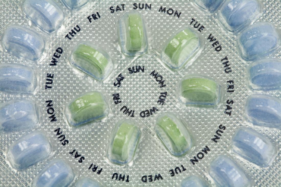 Monophasic birth control pills in round pack.